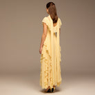 Yellow Ruffle Chiffon Maxi Dress - shopaleena