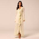 Yellow Ruffle Lace Maxi Dress - shopaleena