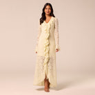 Yellow Ruffle Lace Maxi Dress - shopaleena