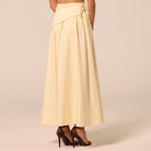 Yellow Side-Tie Poplin Maxi Skirt - shopaleena