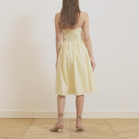 Knee-length Sleeveless Dress with a Short Turtleneck in Cotton