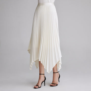 Asymmetrical Pleated Skirt - shopaleena
