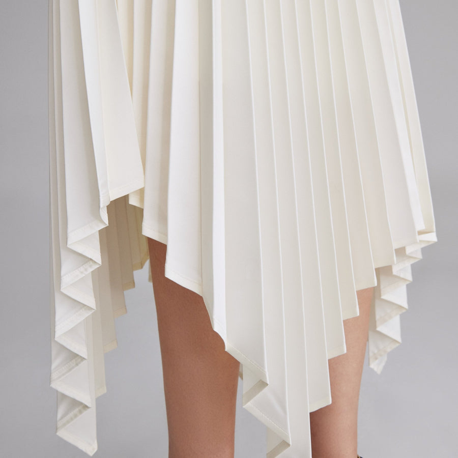 Asymmetrical Pleated Skirt - shopaleena