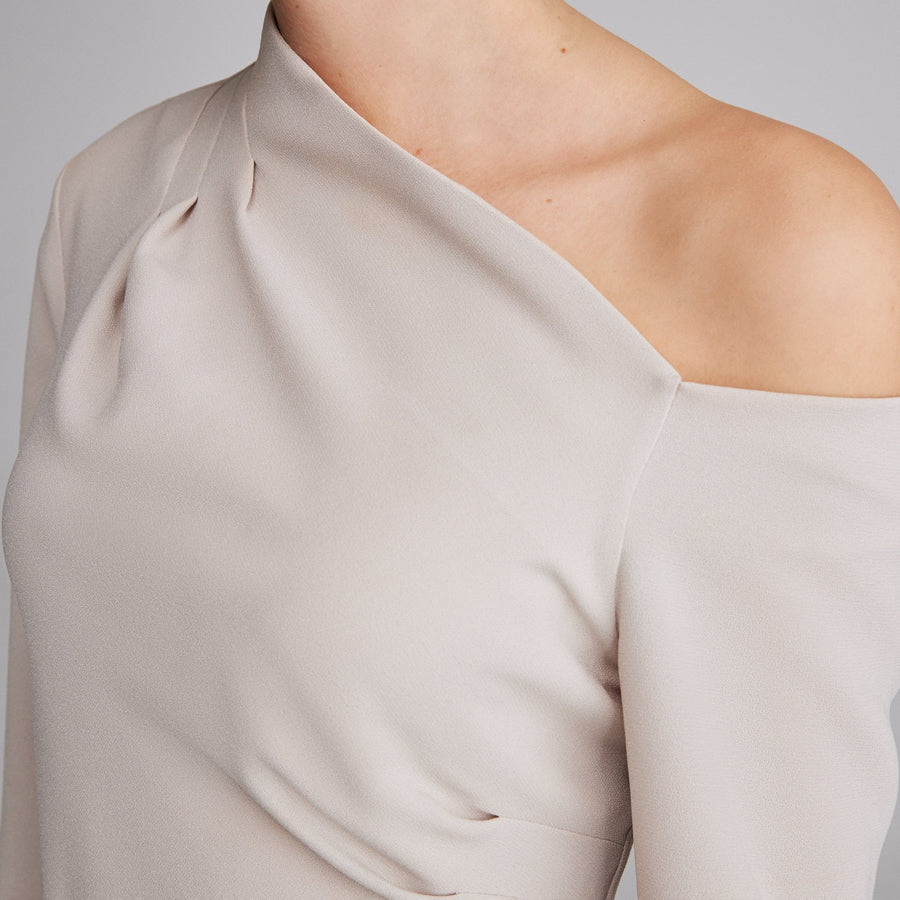 Bare shoulder Crepe Blouse - shopaleena