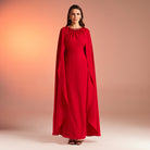 Bodycon Crepe Kaftan With Cape Effect - shopaleena