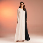 Cape-Effect Draped Satin Kaftan - shopaleena