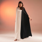 Cape-Effect Draped Satin Kaftan - shopaleena