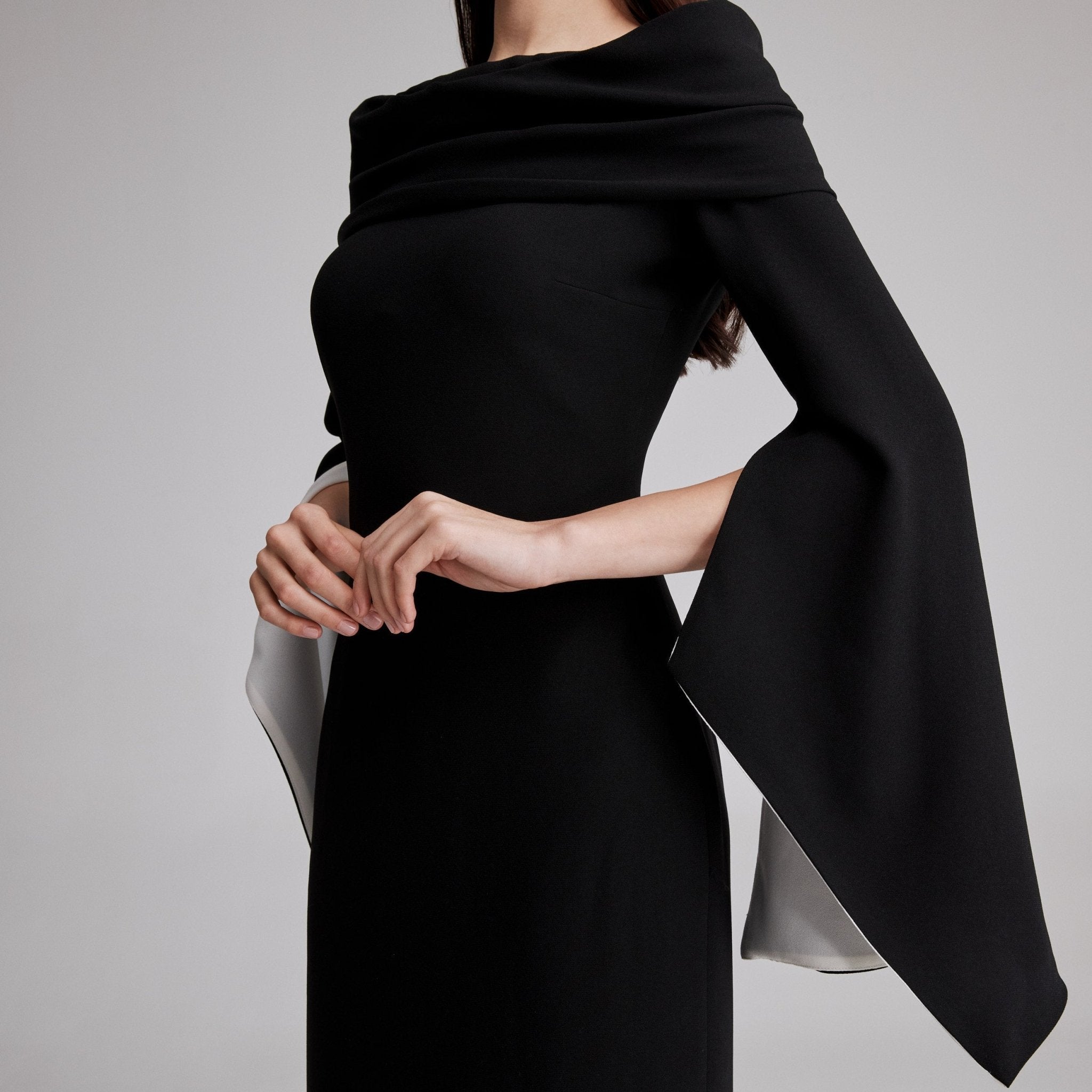 Thick Straps Sleeveless Crepe Knit Dress