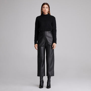 High waist leather trouser - shopaleena