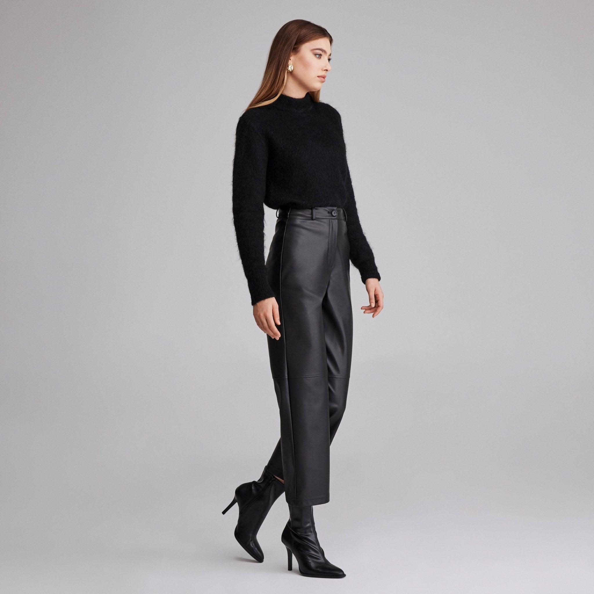 High waist leather pants- shopaleena