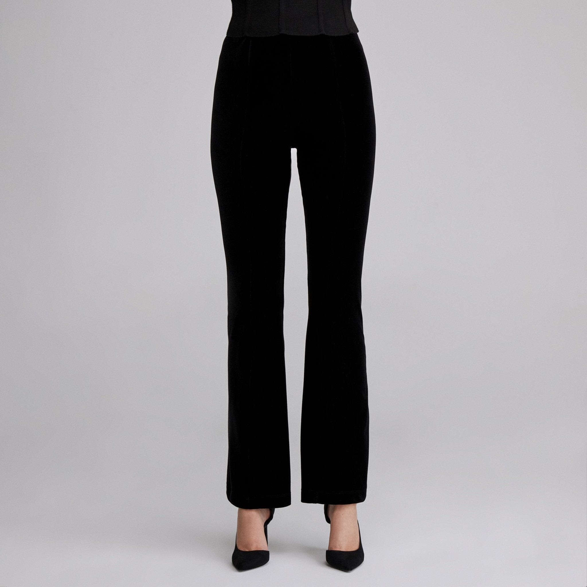 High waist velvet flare pants - shopaleena