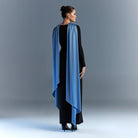 Long sleeve crepe dress with satin scarf - shopaleena