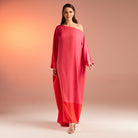 Long Sleeve One Shoulder Satin Kaftan - shopaleena