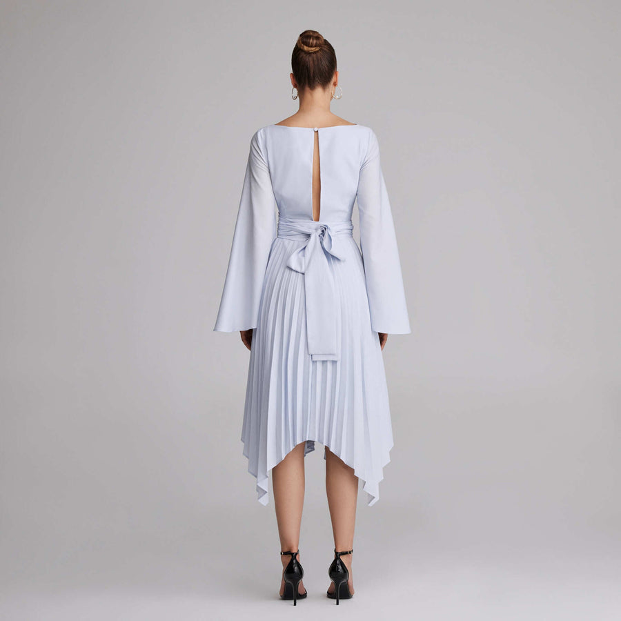 Long Sleeve Wrap Midi Dress - shopaleena