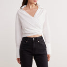 Long Sleeve Wrap Shirt - shopaleena