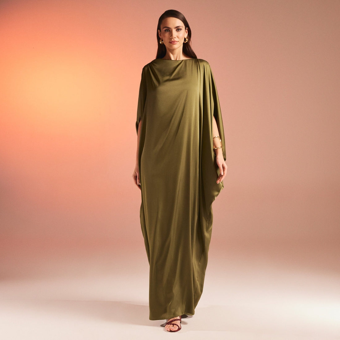 Silky Satin Maxi Kaftan - shopaleena