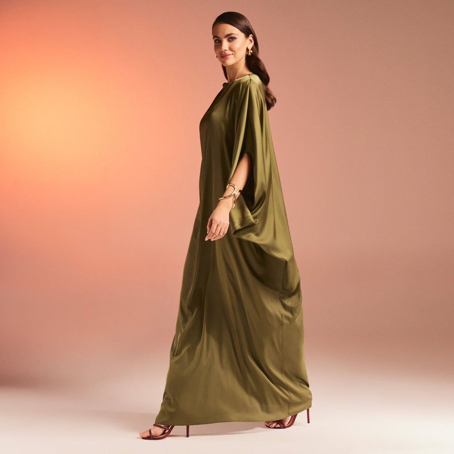 Silky Satin Maxi Kaftan - shopaleena