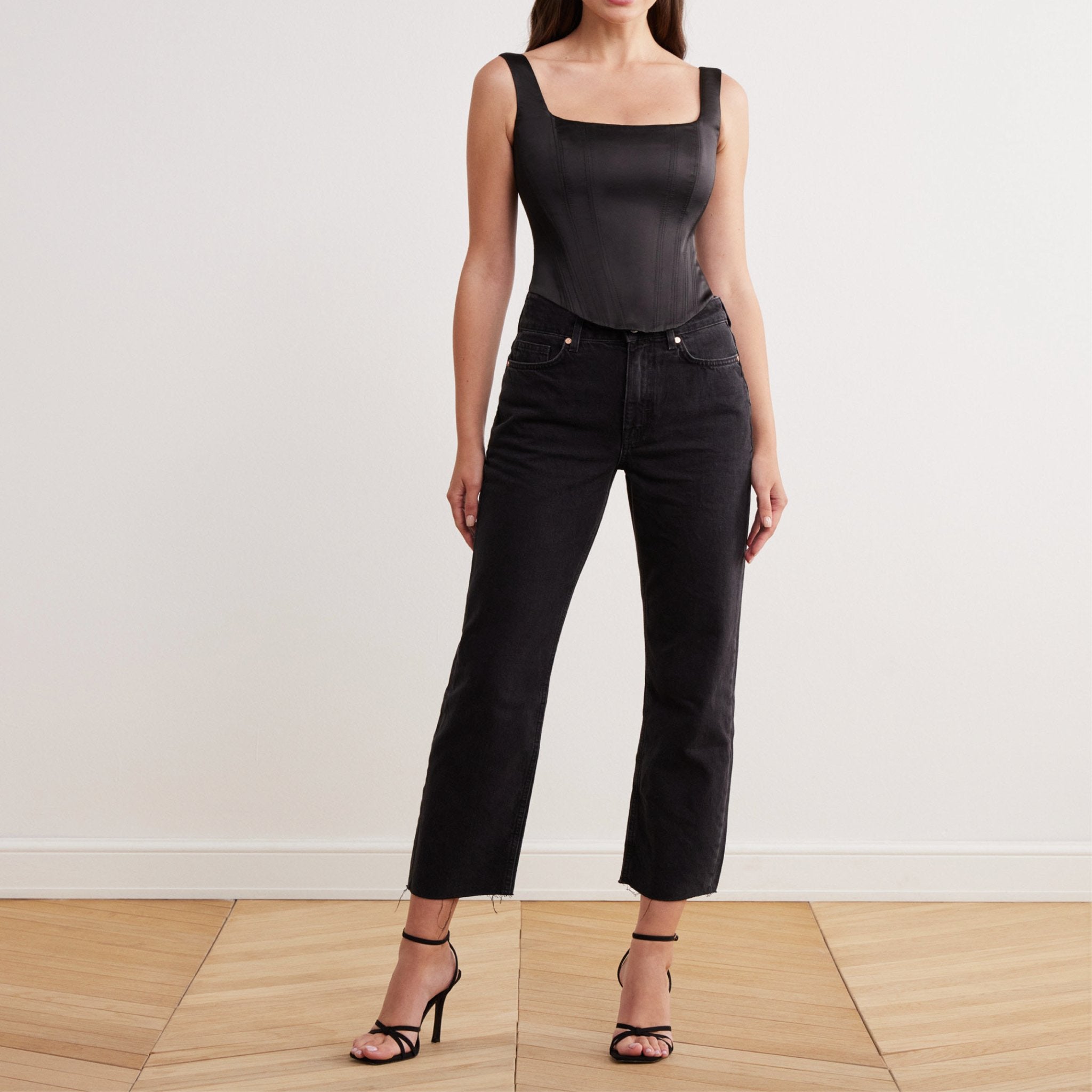 Square Neck Corset Top - shopaleena