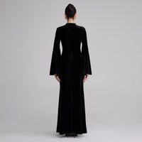 Velvet long sleeve maxi dress - shopaleena