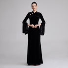 Velvet long sleeve maxi dress - shopaleena