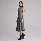 Virgin wool Asymmetric Midi Dress - shopaleena