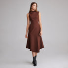 Virgin wool Asymmetric Midi Dress - shopaleena